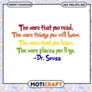 Dr Seuss Inspirational Quote PNG Download for Creatives