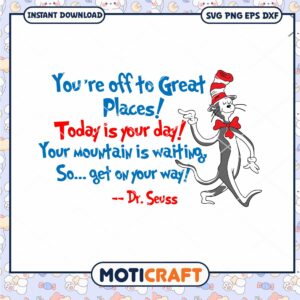 Dr Seuss Inspirational Quote PNG Download for Kids Art