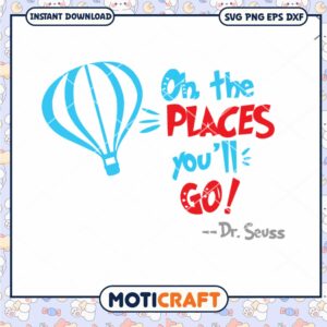 Dr Seuss Hot Air Balloon PNG Art for Instant Download