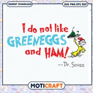 Dr Seuss Green Eggs and Ham PNG Instant Download Art