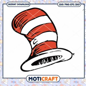 Dr Seuss Cat in the Hat Red and White Hat PNG Download