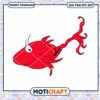 Cute Red Fish PNG Clipart for Instant Download Art