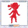 Cute Red Girl Silhouette PNG for Craft Projects Download