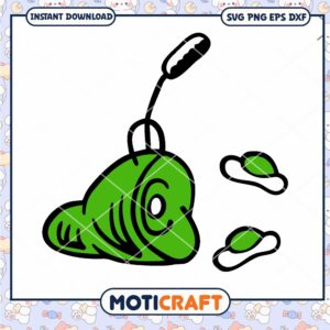 Cute Green Fish Clipart for Instant Download PNG File