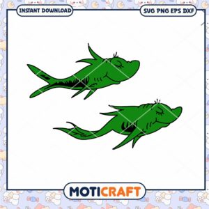 Cute Green Fish PNG Design for Instant Download Art
