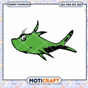 Cute Green Fish Cartoon PNG for Instant Download SVG