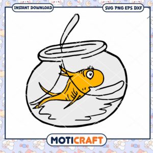 Cute Goldfish in a Bowl PNG Graphic for Download