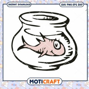 Cute Fish Bowl Design for Instant Download PNG File