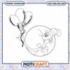 Cute Cat with Balloons Coloring Page PNG Download 2 Cute Cat with Balloons Coloring Page PNG Download