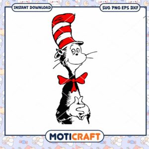 Cute Cat in Hat PNG Instant Download for Crafts