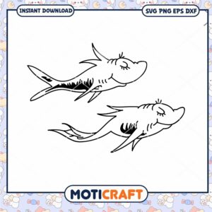 Cute Cartoon Fish Illustration Instant Download PNG File