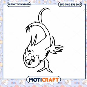 Cute Cartoon Fish Drawing Instant Download PNG File