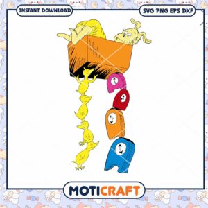 Cute Cartoon Box with Ducklings Instant Download PNG