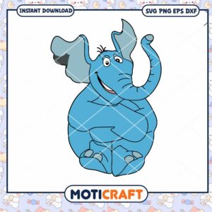 Cute Blue Elephant PNG Digital Download for Crafts