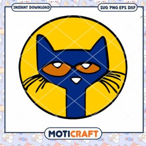 Cute Blue Cat Character PNG Instant Download Graphic