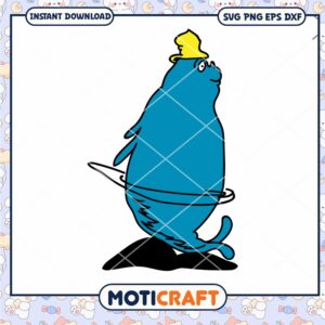 Cute Blue Character with Yellow Hat PNG Downloadable File