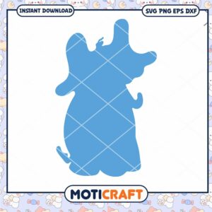 Cute Blue Animal Silhouette PNG for Craft Projects