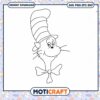 Coloring Page of Cat in the Hat Instant Download PNG