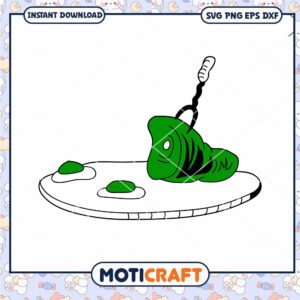 Colorful Green Fish Kitchen Decor PNG Instant Download