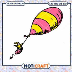 Colorful Girl with Candy Striped Balloon PNG Clipart Download