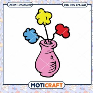 Colorful Flower Vase PNG Graphic for Crafts and Design