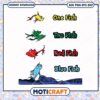 Colorful Fish Illustrations for Instant Download PNG Format