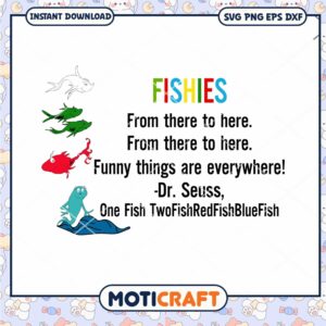 Colorful Dr Seuss Fishies Instant Download PNG Art