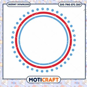 Colorful Circular Frame Design PNG Instant Download File