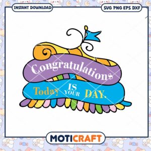 Colorful Congratulations Banner Instant Download PNG Art
