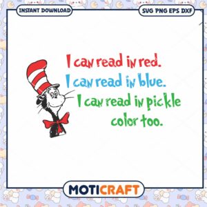 Colorful Cat in the Hat Reading Design for Kids PNG