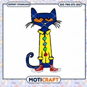 Colorful Cartoon Cat PNG Digital Download for Crafts