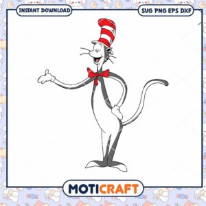 Cheerful Cat in the Hat PNG Image for Instant Download