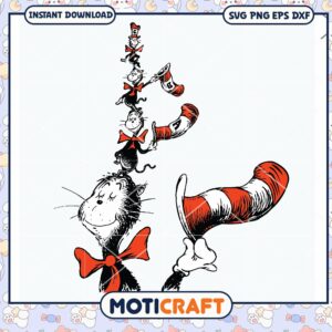 Cat in the Hat SVG PNG DXF Digital Art Instant Download