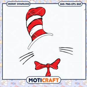 Cat in the Hat SVG PNG Digital Download for Crafts