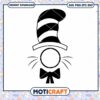 Cat in the Hat Silhouette PNG Instant Download Art Design