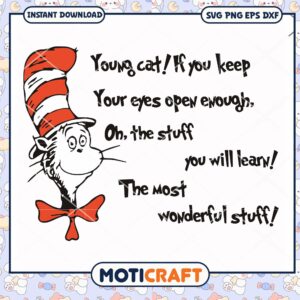 Cat in the Hat Quote PNG Download for Kids Learning Art