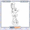 Cat in the Hat Coloring Page PNG Instant Download Art