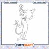 Cat in the Hat Coloring Page for Instant Download PNG