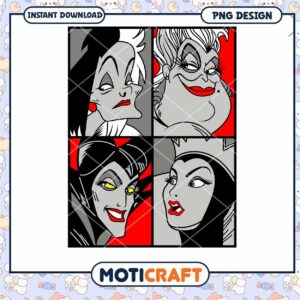 Vintage Villains Art PNG Instant Download for Craft Projects
