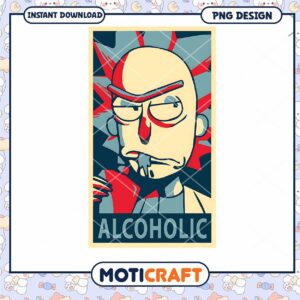 Vintage Style Alcoholic Character PNG Graphic Download