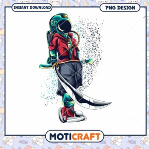 Vintage Ninja Character PNG Design for Instant Download