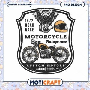 Vintage Motorcycle Race Design Downloadable PNG Art