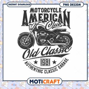 Vintage Motorcycle American Club PNG Design for Download