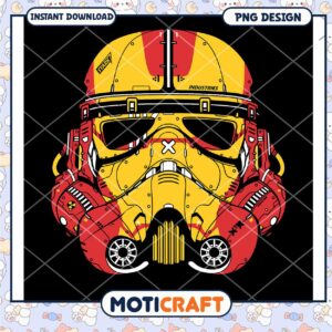 Vibrant Stormtrooper Helmet PNG Instant Download Design