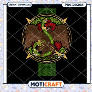 Vibrant Eagle and Snake Tribal PNG Instant Download Art