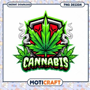 Vibrant Cannabis Leaf PNG Design for Instant Download Art