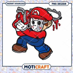 Unique Mario Chainsaw PNG Design for Instant Download Art