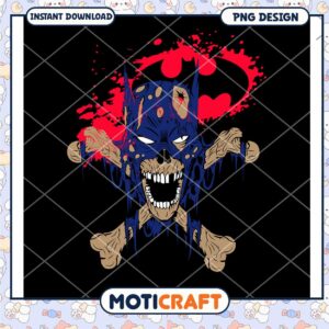 Unique Batman Skull PNG Design for Instant Download Art