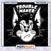 Trouble Maker Cartoon Cat PNG Graphic for Instant Download