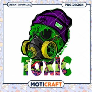 Toxic Skull PNG Design for Instant Download Art Print